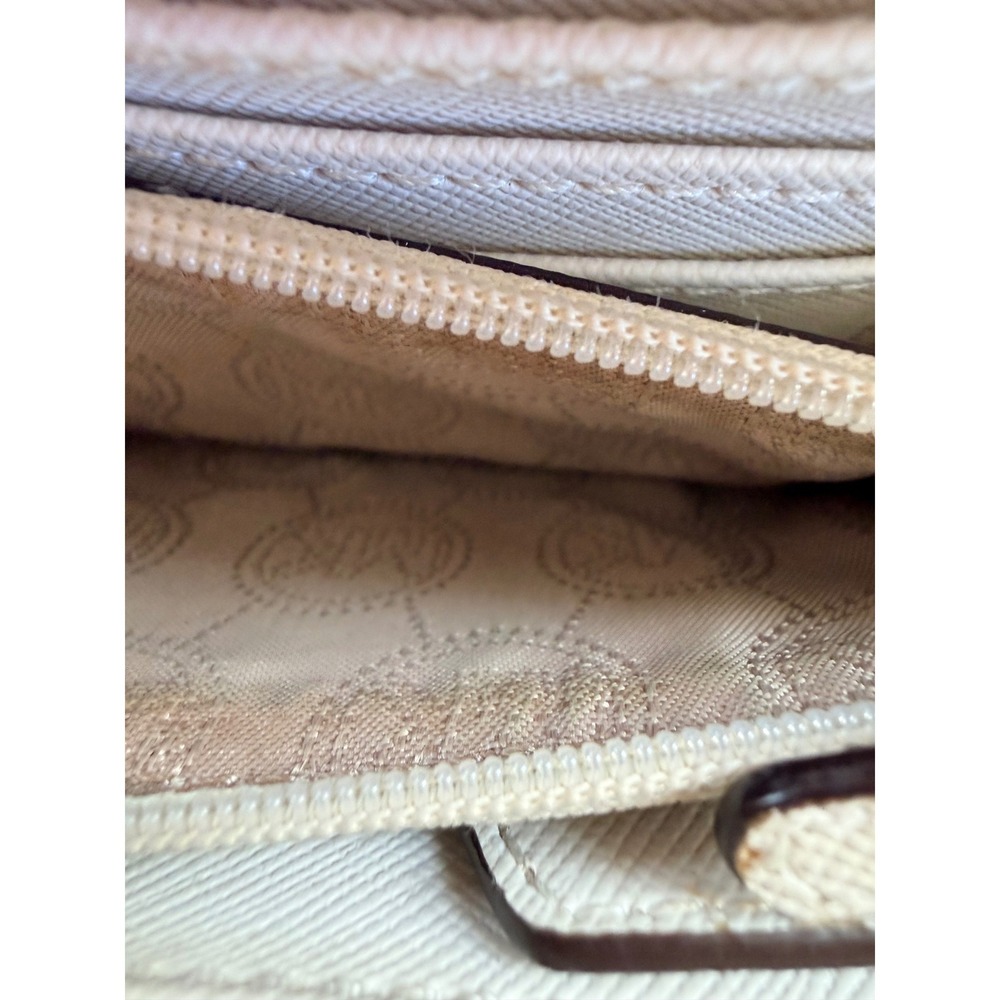 Michael Kors Jet Set MK Logo Zip Around Wristlet Wallet Vanilla Monogram Gold OS - Picture 14 of 16